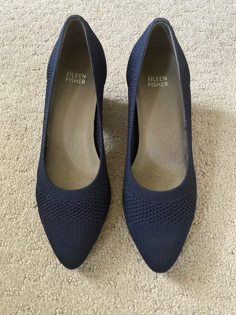 Eileen Fisher navy blue Kiss Knit Sock pumps, Sz 7.5
